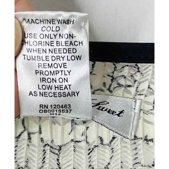 Maggie Sweet Blouse Large Women Floral Tulips Sheer Textured Ribbed Stretch Boho - Picture 6 of 9